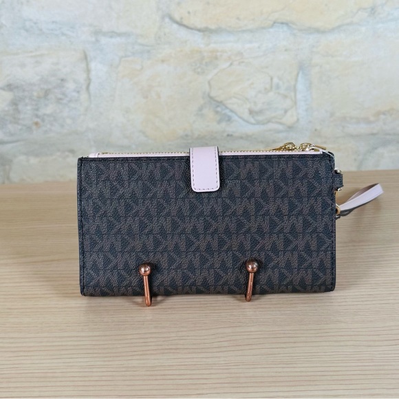 Michael Kors Jaycee signature medium backpack&wallet brown powder blush NWT - Picture 12 of 16